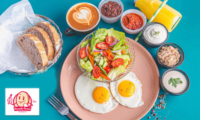 שובר הנחה ליחיד או ארוחת בוקר זוגית ב-Pancake House TLV, נמל ת"א